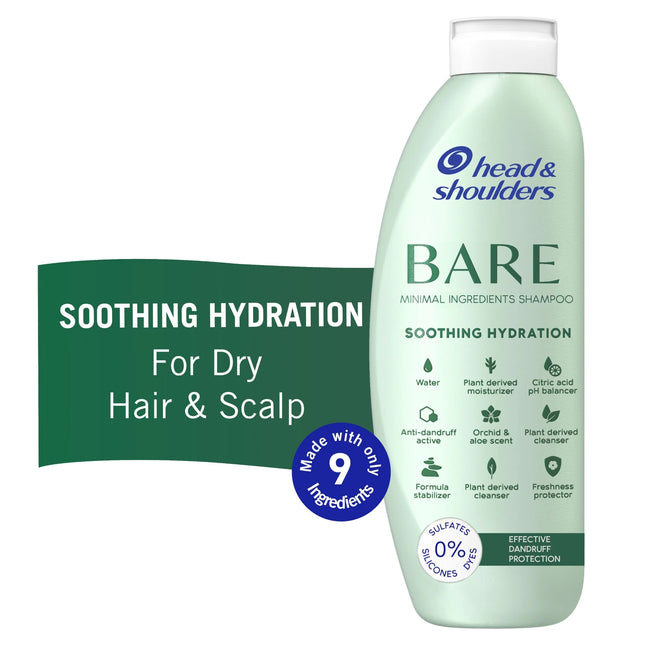Head and Shoulders BARE Soothing Hydration Dandruff Shampoo, 13.5 Oz