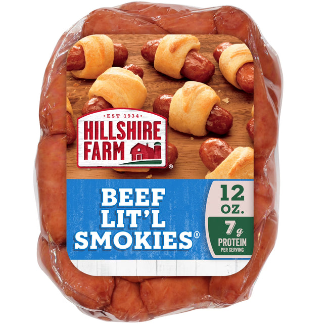 Hillshire Farm, Beef Lit'L Smokies Smoked Sausage Links, Refrigerated 12 Oz Plastic Wrapper