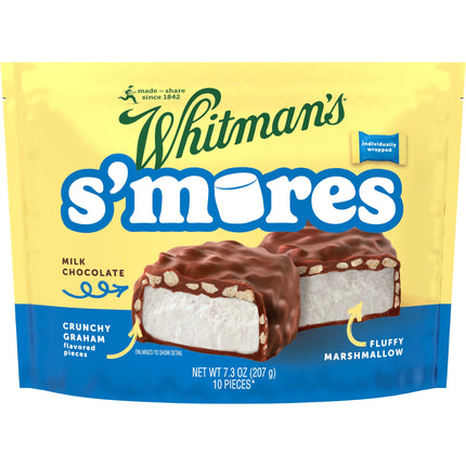 Whitman'S S'Mores Milk Chocolate Candy Classic Marshmallow, Bag 7.3 Oz. (10 Pieces)