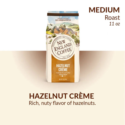 New England Coffee Hazelnut Crème 100% Arabica Coffee, 11 Oz