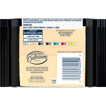 Kraft Deli Deluxe White American Cheese Slices, 16 Ct Pk, Refrigerated