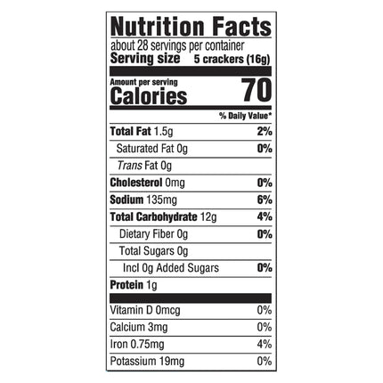 Premium Original Saltine Crackers, Lunch Snacks, 16 Oz