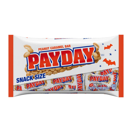 Payday Peanut Caramel Snack Size Halloween Candy, Bag 11.6 Oz