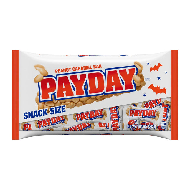Payday Peanut Caramel Snack Size Halloween Candy, Bag 11.6 Oz