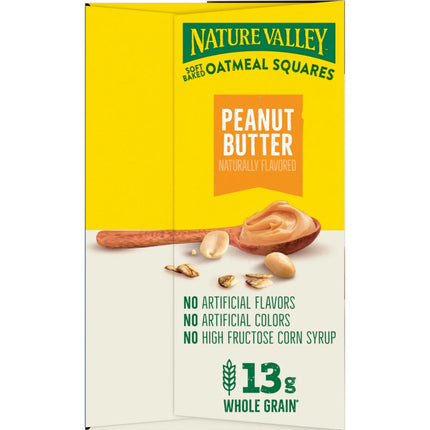 Nature Valley Soft Baked Oatmeal Squares, Peanut Butter, 12 Bars, 14.88 Oz