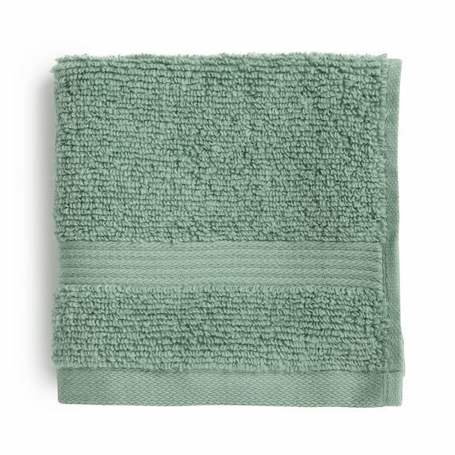 Mainstays Performance Solid Washcloth, 12" X 12", Green Sage
