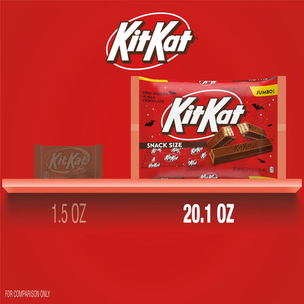 Kit Kat Milk Chocolate Wafer Snack Size Halloween Candy, Jumbo Bag 20.1 Oz
