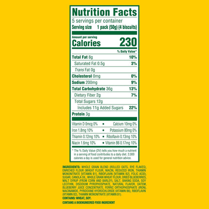 Belvita Breakfast Bars Biscuits, Blueberry, 5 Packs (4 Biscuits per Pack)