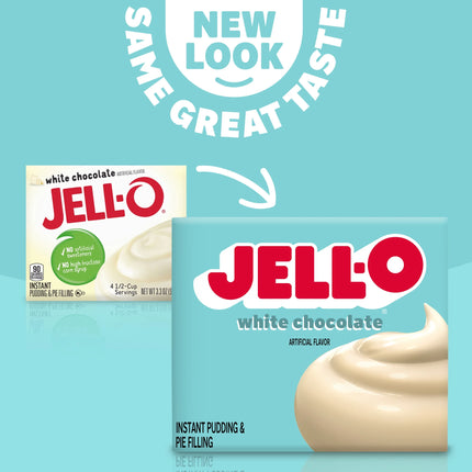 Jell-O White Chocolate Instant Pudding & Pie Filling Mix, 3.3 Oz Box