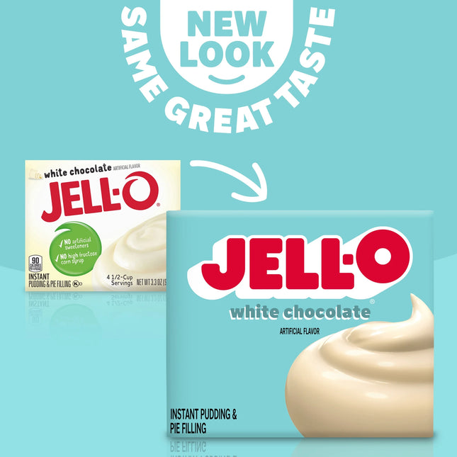 Jell-O White Chocolate Instant Pudding & Pie Filling Mix, 3.3 Oz Box