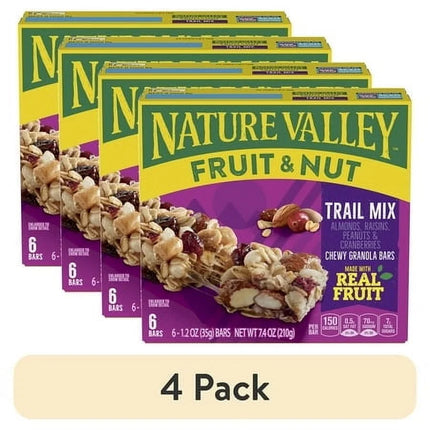 Nature Valley Chewy Fruit and Nut Granola Bars, Trail Mix, 6 Count, 7.4 Oz