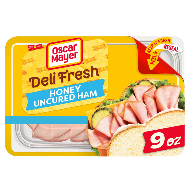 Oscar Mayer Deli Fresh Honey Uncured Sliced Ham Deli Lunch Meat, 9 Oz Package