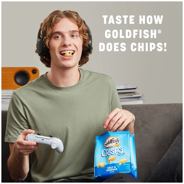 Goldfish Crisps Salt & Vinegar Flavored Baked Chip Crackers, 6.25 Oz Bag