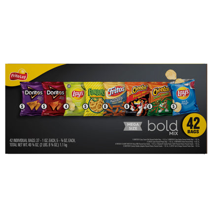Frito Lay Bold Mix Chips Variety Pack, Mega Size, 42 Count