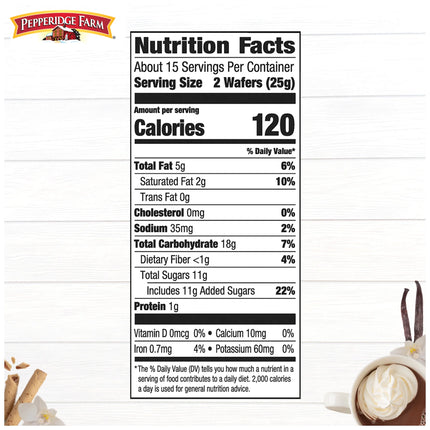 Pepperidge Farm Pirouette Cookies, French Vanilla Crème Filled Wafers, 13.5 Oz Tin