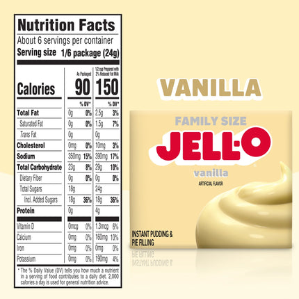 Jell-O Vanilla Instant Pudding Mix & Pie Filling, 5.1 Oz. Box
