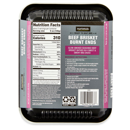 Marketside Ready to Heat BBQ Beef Brisket Burnt Ends Packaged Meal, 16 Oz (Refrigerated)