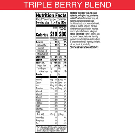 Kellogg'S Special K Triple Berry Blend Breakfast Cereal, Family Breakfast, Fiber Cereal, Berries and Dark Chocolate, 14.7Oz Box (1 Box)