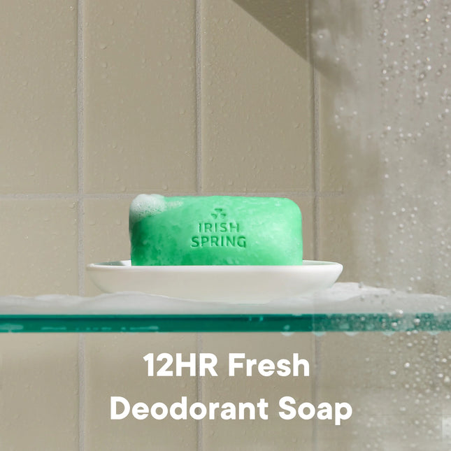 Irish Spring Original Deodorant Bar Soap for Men, with Flaxseed Oil, 3.7 Oz Bar (8 Pack)