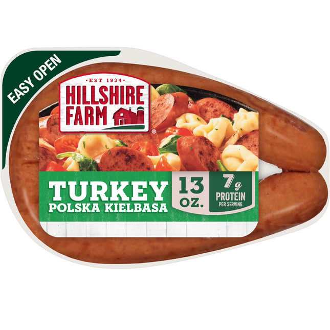 Hillshire Farm, Turkey Polska Kielbasa Smoked Sausage, Refrigerated 13 Oz Plastic Wrapper