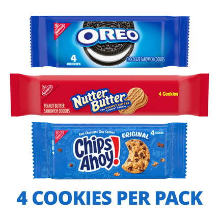 Nabisco Cookie Variety Pack, OREO, Nutter Butter, CHIPS AHOY!, 10 Snack Packs (4 Cookies per Pack)