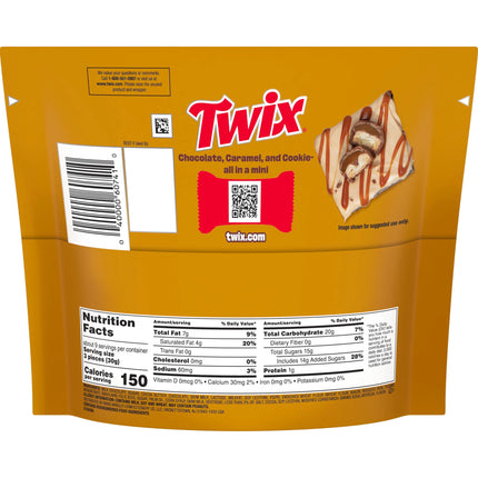 Twix Minis Caramel and Milk Chocolate Candy Bars, Sharing Size - 9.7 Oz Resealable Bag