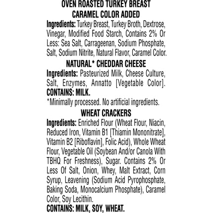 Hillshire Farm Protein Snack Pack, Turkey, Cheddar Cheese, Wheat Crackers, 2.76 Oz