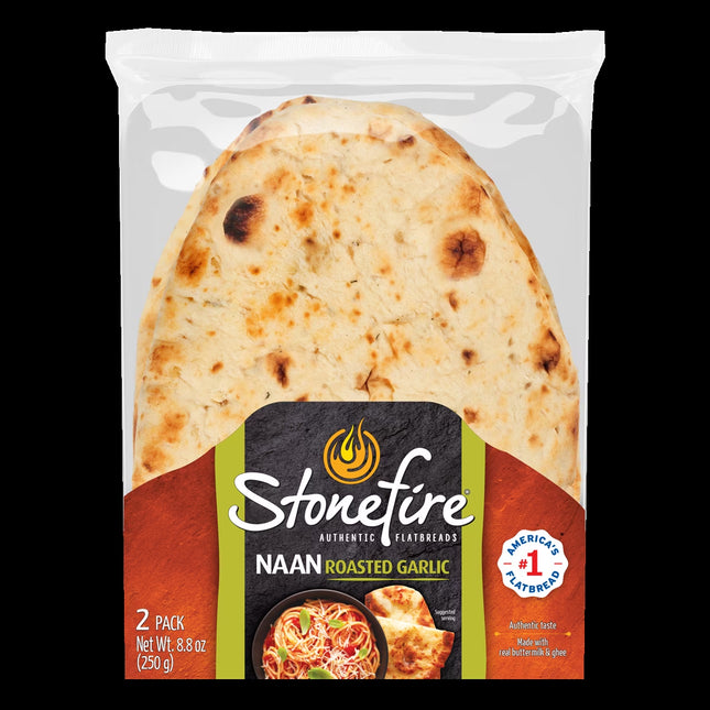 Stonefire® Roasted Garlic Naan, 8.8 Oz, 2 Count