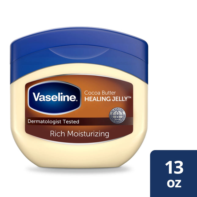 Vaseline Rich Moisturizing Cocoa Butter Healing Petroleum Jelly for Dry Skin, 13 Oz