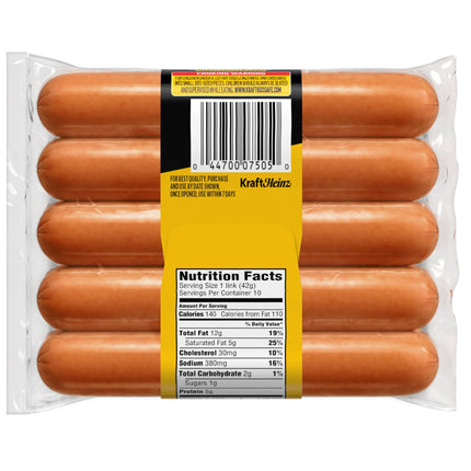 Oscar Mayer Classic Beef Franks Hot Dogs, 10 Count Pack