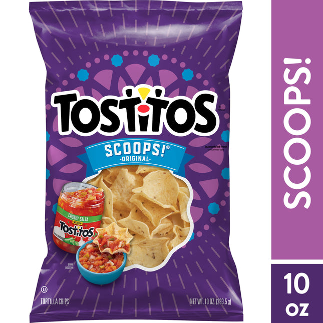 Tostitos Scoops Original Tortilla Chips, 10 Oz, Plastic Bag