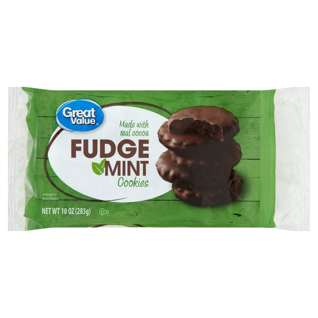 Great Value Fudge Mint Cookies, 10 Oz