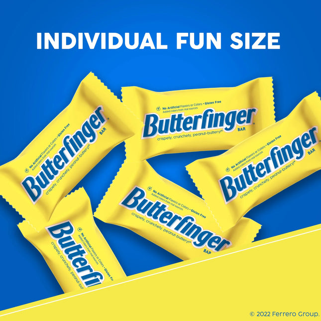 Butterfinger, Chocolatey, Peanut-Buttery, Individually Wrapped Fun Size Candy Bars, Jumbo Bag, 19.8 Oz