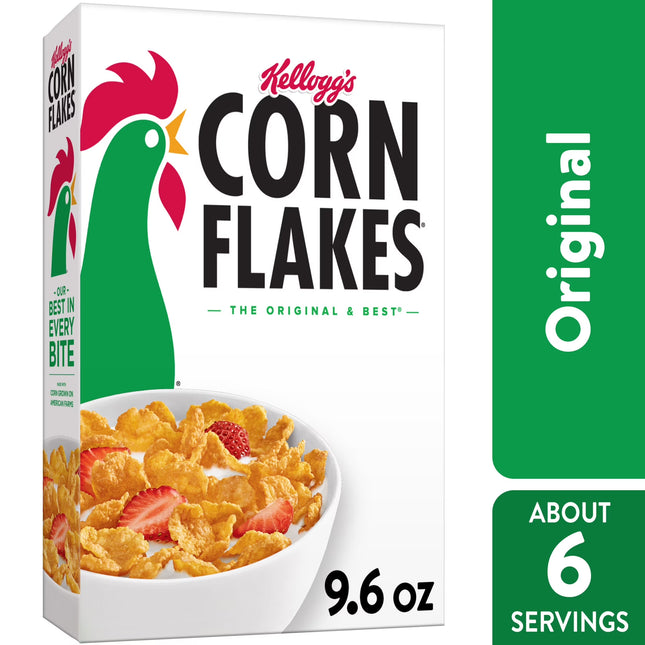 Kellogg’S Corn Flakes Breakfast Cereal, 8 Vitamins & Minerals, 9.6 Oz