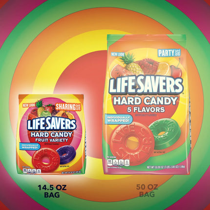 Life Savers Hard Candy Fruit Variety Candy Bag, Sharing Size, 14.5 Oz, 108 Ct