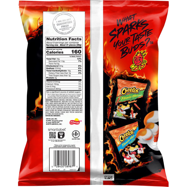 Cheetos Crunchy XXTRA Flamin' Hot Cheese Flavored Snack Chips, 8.5 Ounce Bag (Packaging May Vary)