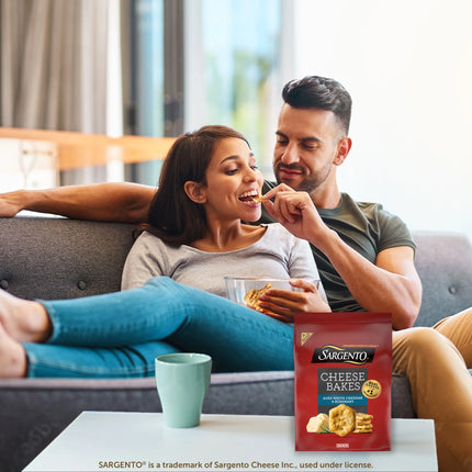 Sargento® Cheese Bakes Aged White Cheddar & Rosemary Crackers, Cheese Crackers, Lunch Snacks, 4.5 Oz