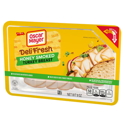 Oscar Mayer Deli Fresh Honey Smoked Sliced Turkey Breast Deli Lunch Meat, 9 Oz Package