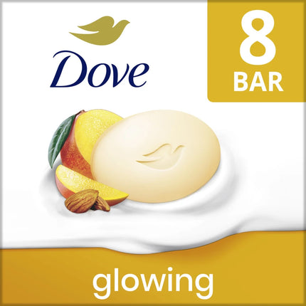 Dove Beauty Bar Women'S Bath Soap Glowing Mango & Almond Butters, 3.75 Oz 8 Bars