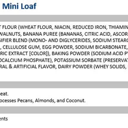 Freshness Guaranteed Mini Banana Nut Crème Cake Loaf, 2.5 Oz
