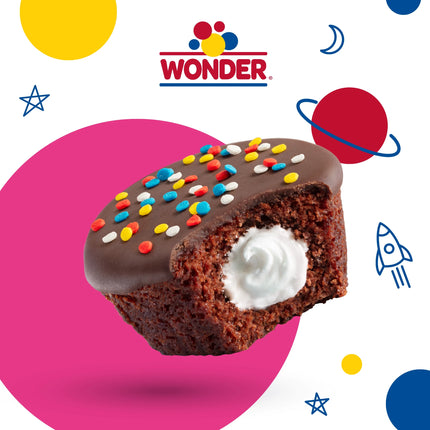 Wonder Crème Filled Chocolate Cupcakes, Individually Wrapped Cupcakes, 8 Count