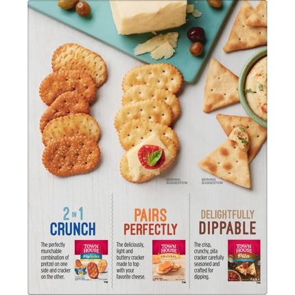 Town House Flipsides Minis House Seasoned Oven Baked Crackers, Lunch Snacks, 10.2 Oz
