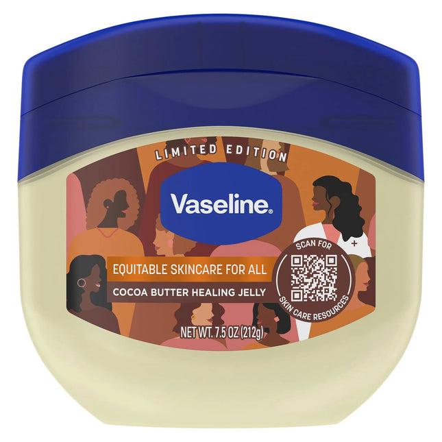 Vaseline Lock in Moisture Cocoa Butter Healing Petroleum Jelly for Dry Skin, 7.5 Oz