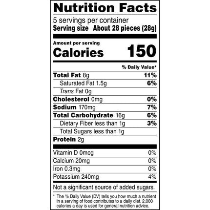 Lay'S Poppables White Cheddar Flavored Potato Snack Chips, 5 Oz Bag