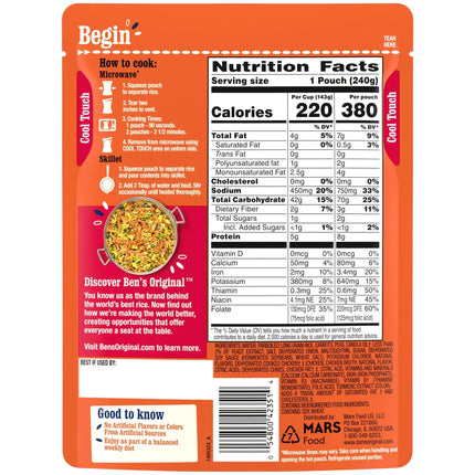 Ben'S Original Ready Rice. Fried Rice, 8.5 Oz. Pouch. Microwaves in Just 90 Seconds! Ready to Heat and Eat.