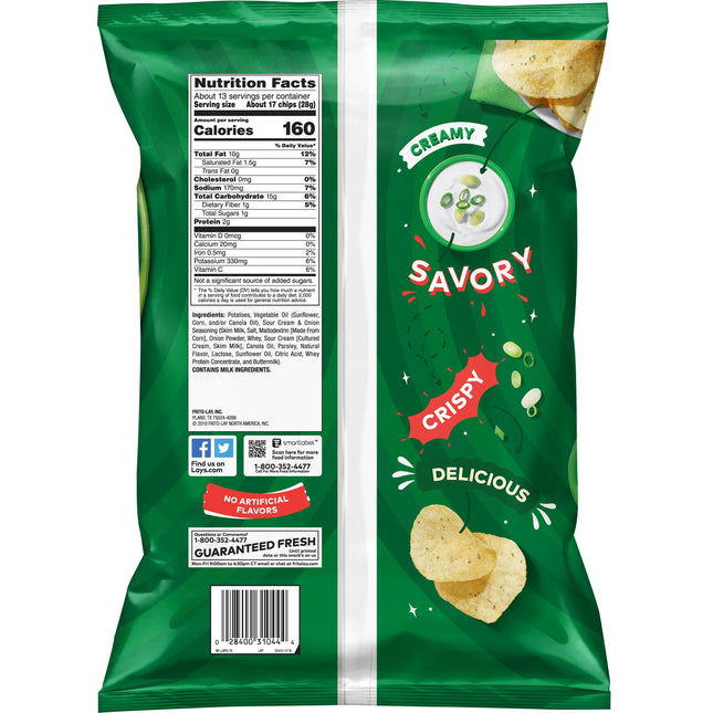Lay'S Sour Cream & Onion Flavored Potato Chips, Party Size, 12.5 Oz Bag