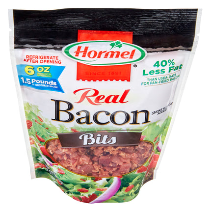 HORMEL Real Bacon Bits Topping, Salad Topping, 25 Calories per Serving, Shelf-Stable, 6 Oz Plastic Pouch