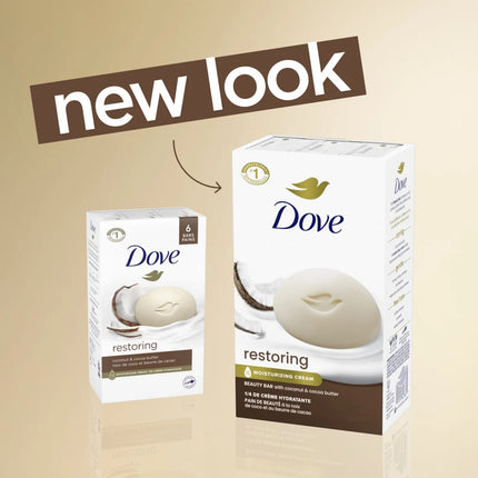 Dove Beauty Bar Women'S Bath Soap Restoring Coconut & Cocoa Butter, 3.75 Oz 8 Bars