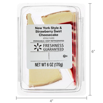 Freshness Guaranteed New York & Strawberry Cheesecakes, 6 Oz, 2 Slices