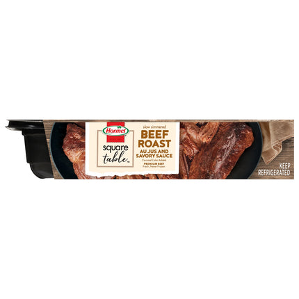 HORMEL SQUARE TABLE Slow Simmered Beef Roast Au Jus and Savory Sauce, Refrigerated, 15 Oz Plastic Microwaveable Tray